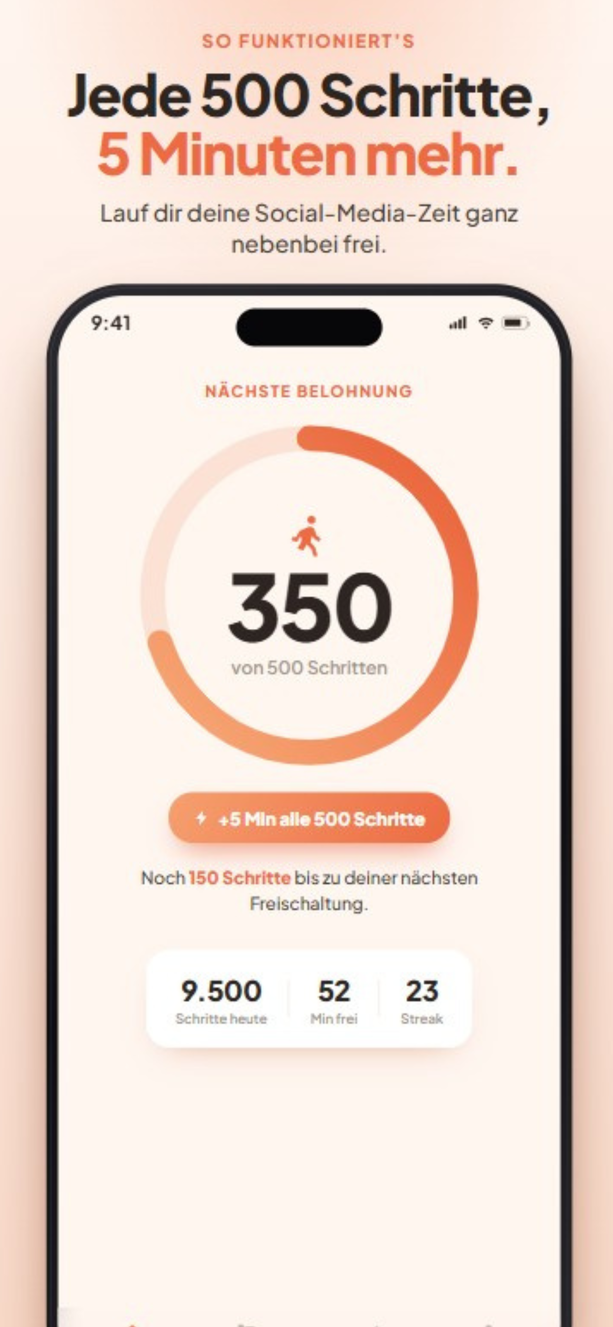 Glowalk: Jede 500 Schritte geben dir 5 Minuten mehr Bildschirmzeit